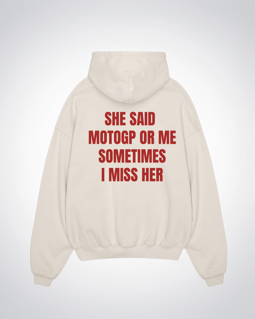 MotoGP or Me Oversized Hoodie - Beige Back (Designed)