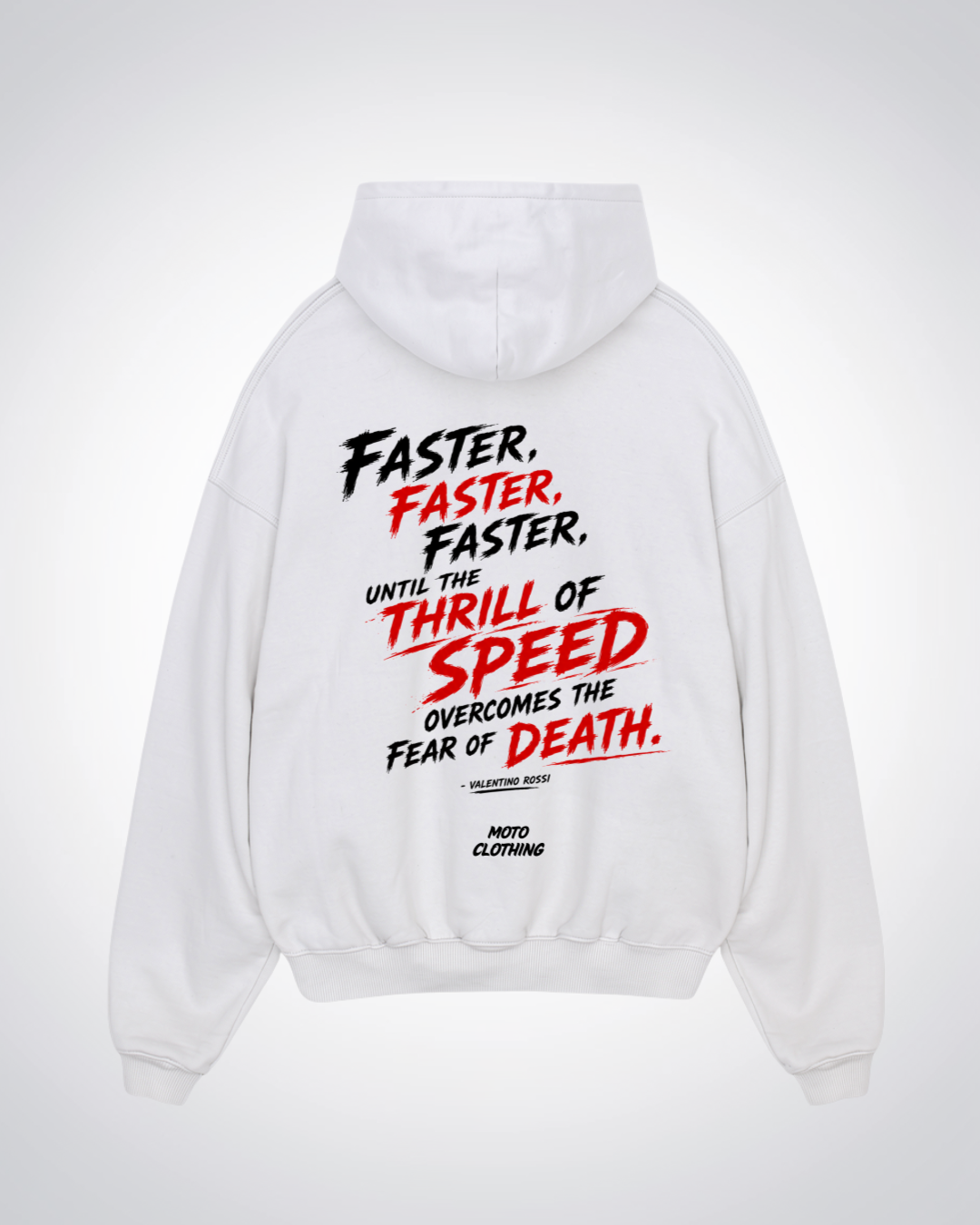 Faster Faster Faster Oversized Hoodie - White Back (Designed)