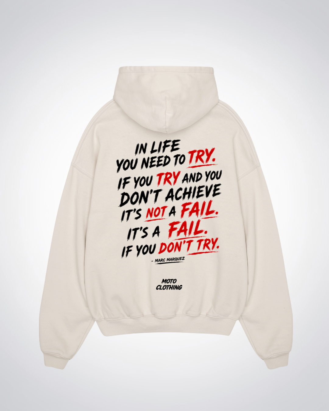 In Life you need to try Oversized Hoodie - Beige Back (Designed)
