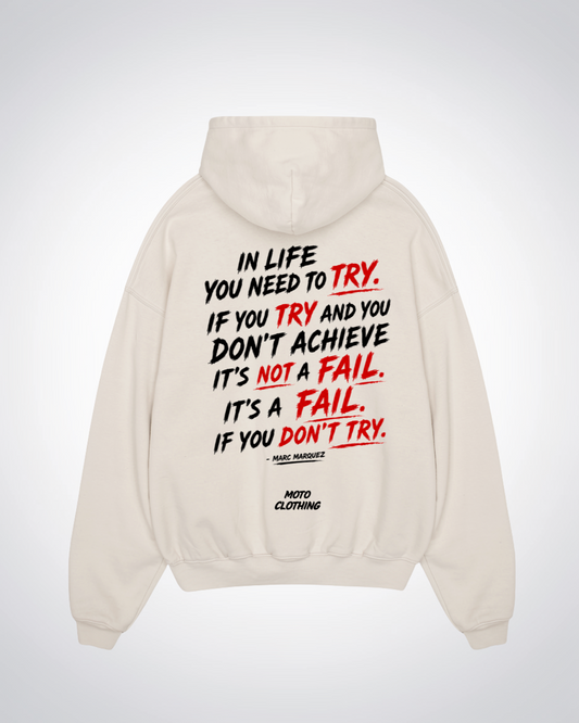 In Life you need to try Oversized Hoodie - Beige Back (Designed)