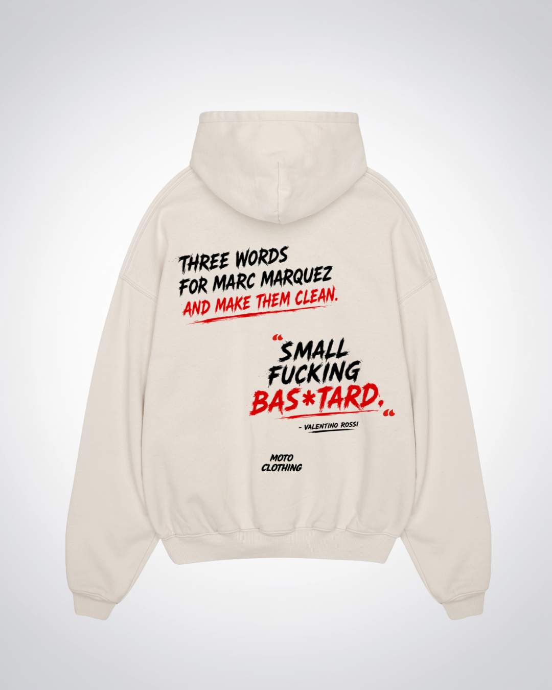 Small *** **** Oversized Hoodie - Beige Back (Designed)