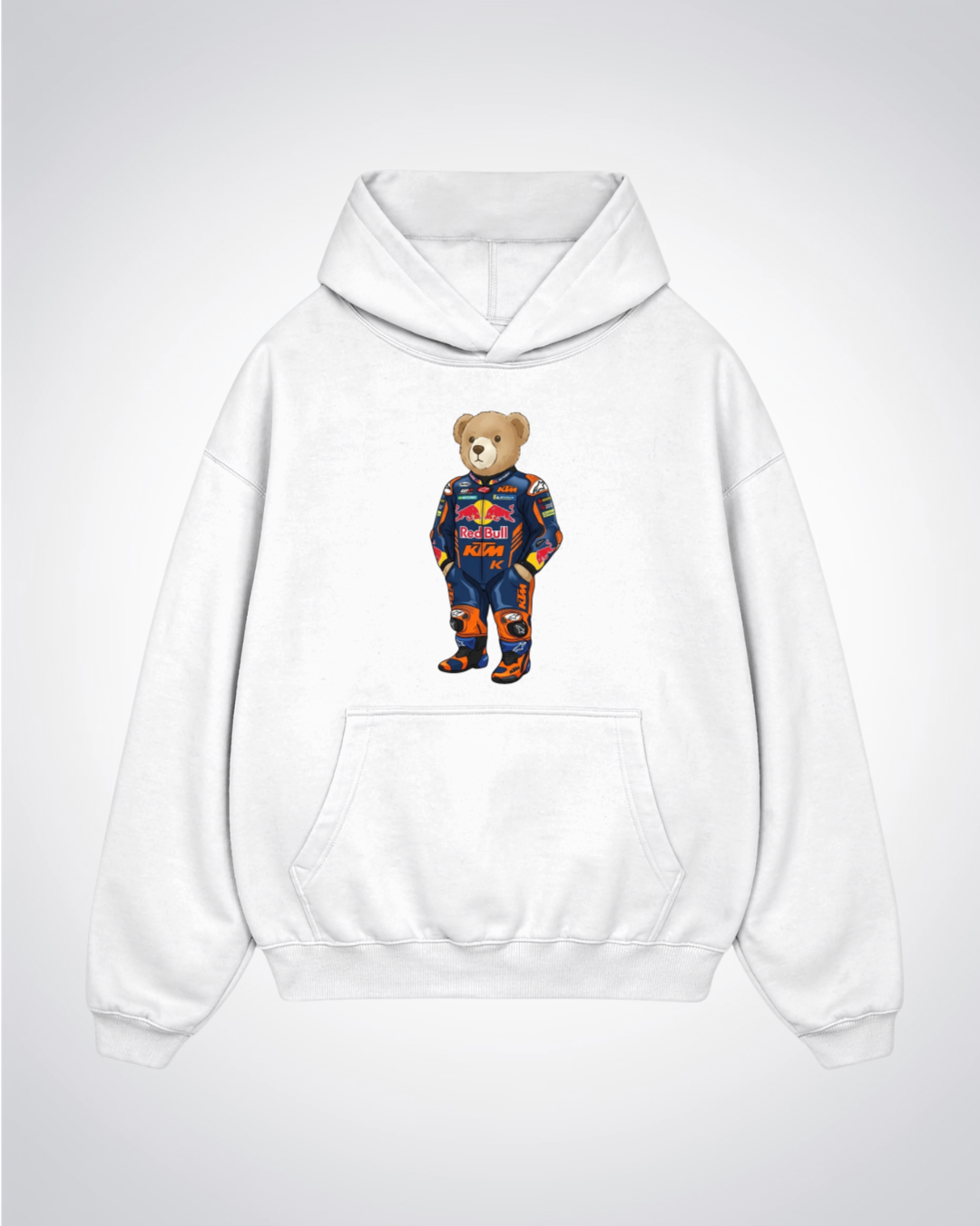 KTMN Polo Bear Oversized Hoodie - White Front (Designed)