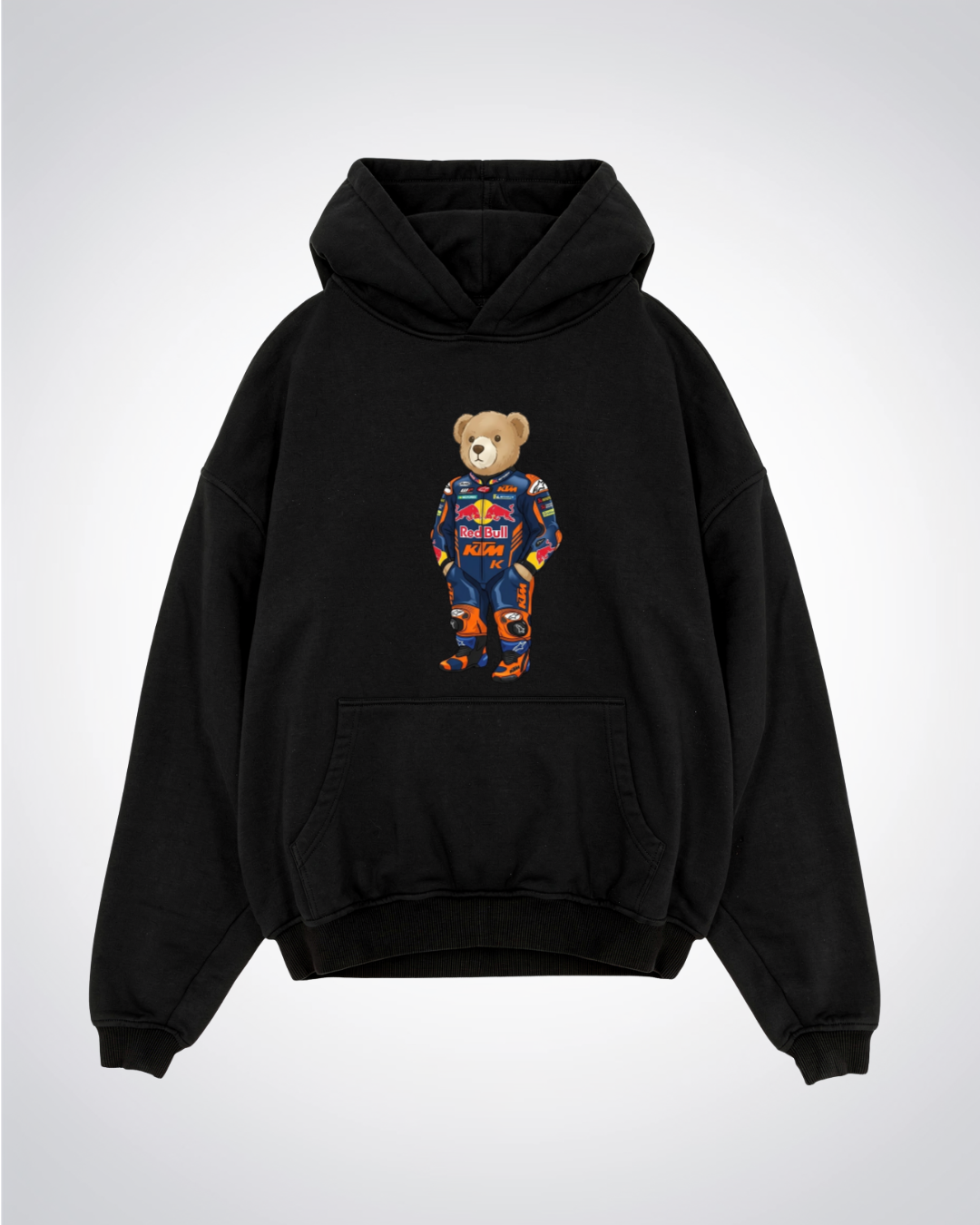 KTMN Polo Bear Oversized Hoodie - Black Front (Designed)