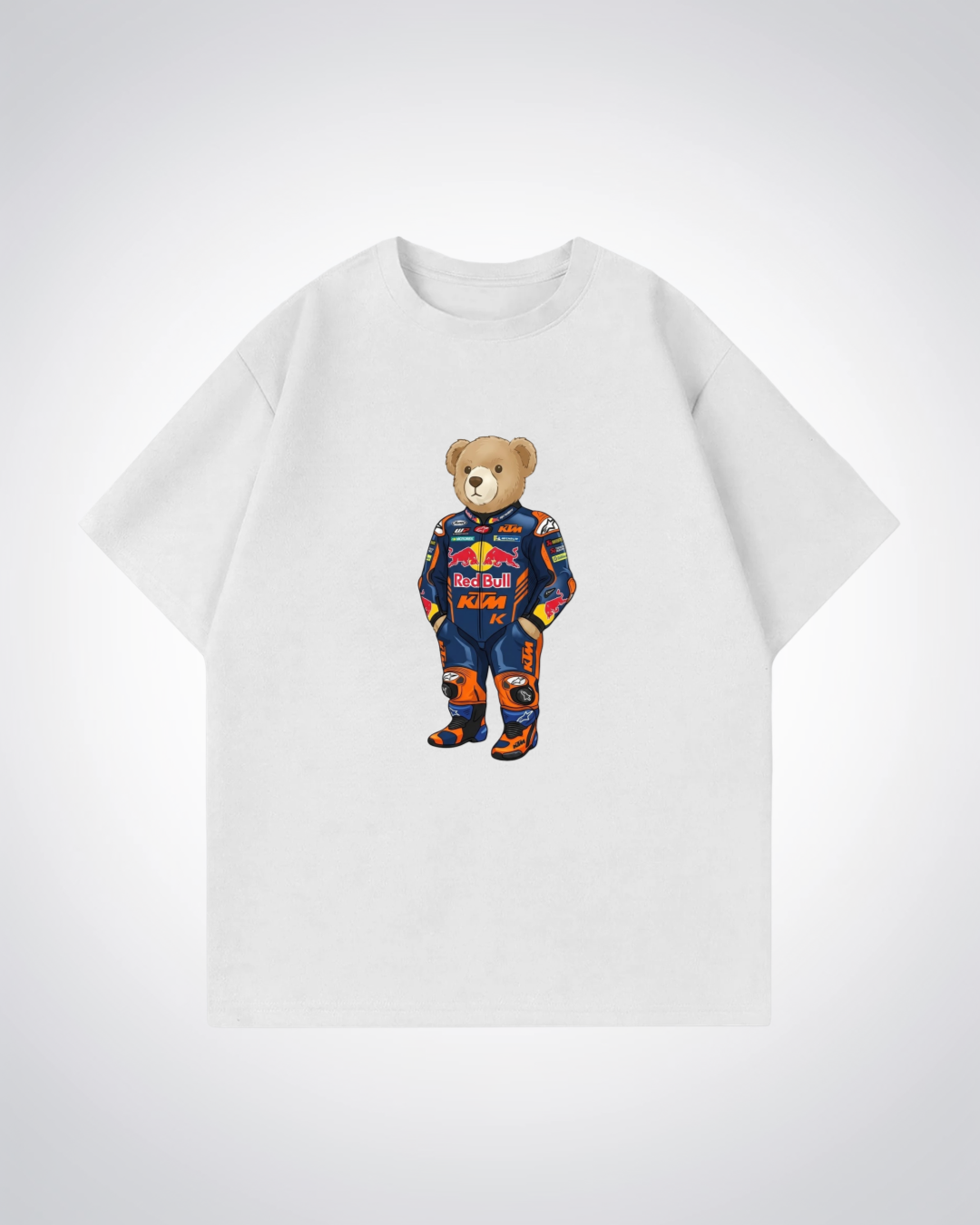 KTMN Polo Bear Oversized Shirt - White Front (Designed)