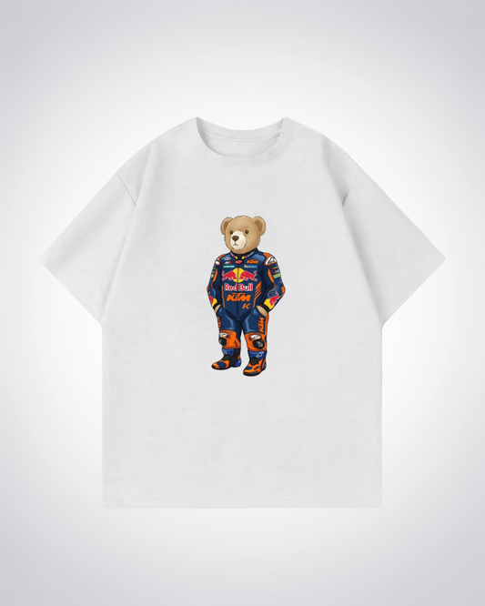 KTMN Polo Bear Oversized Shirt - White Front (Designed)