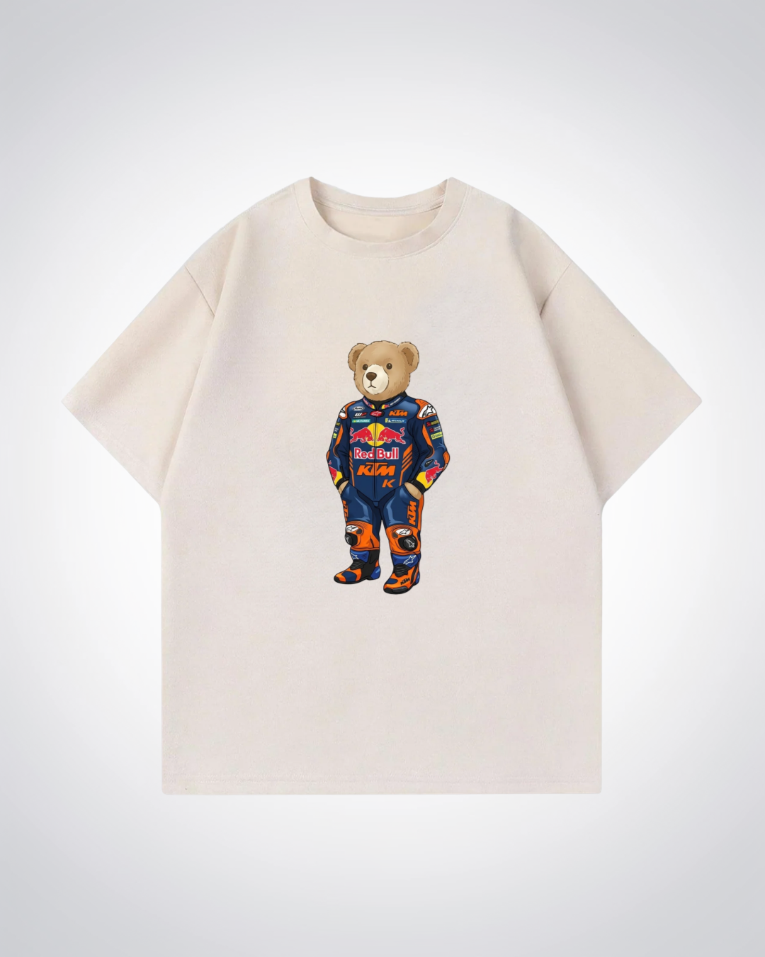 KTMN Polo Bear Oversized Shirt - Beige Front (Designed)