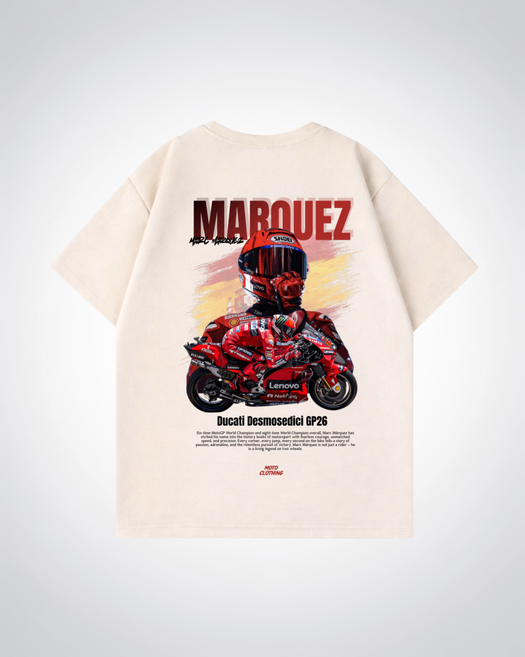 Marquez Oversized Shirt - Beige Back (Designed)