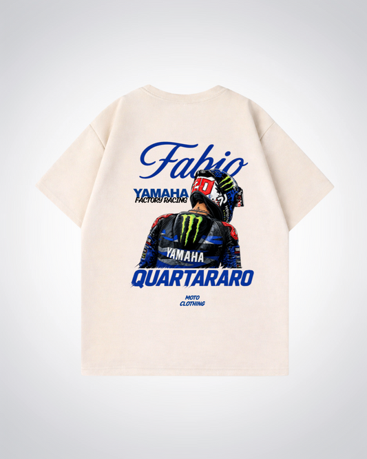 Quartararo Racing Oversized Shirt - Beige Back (Designed)