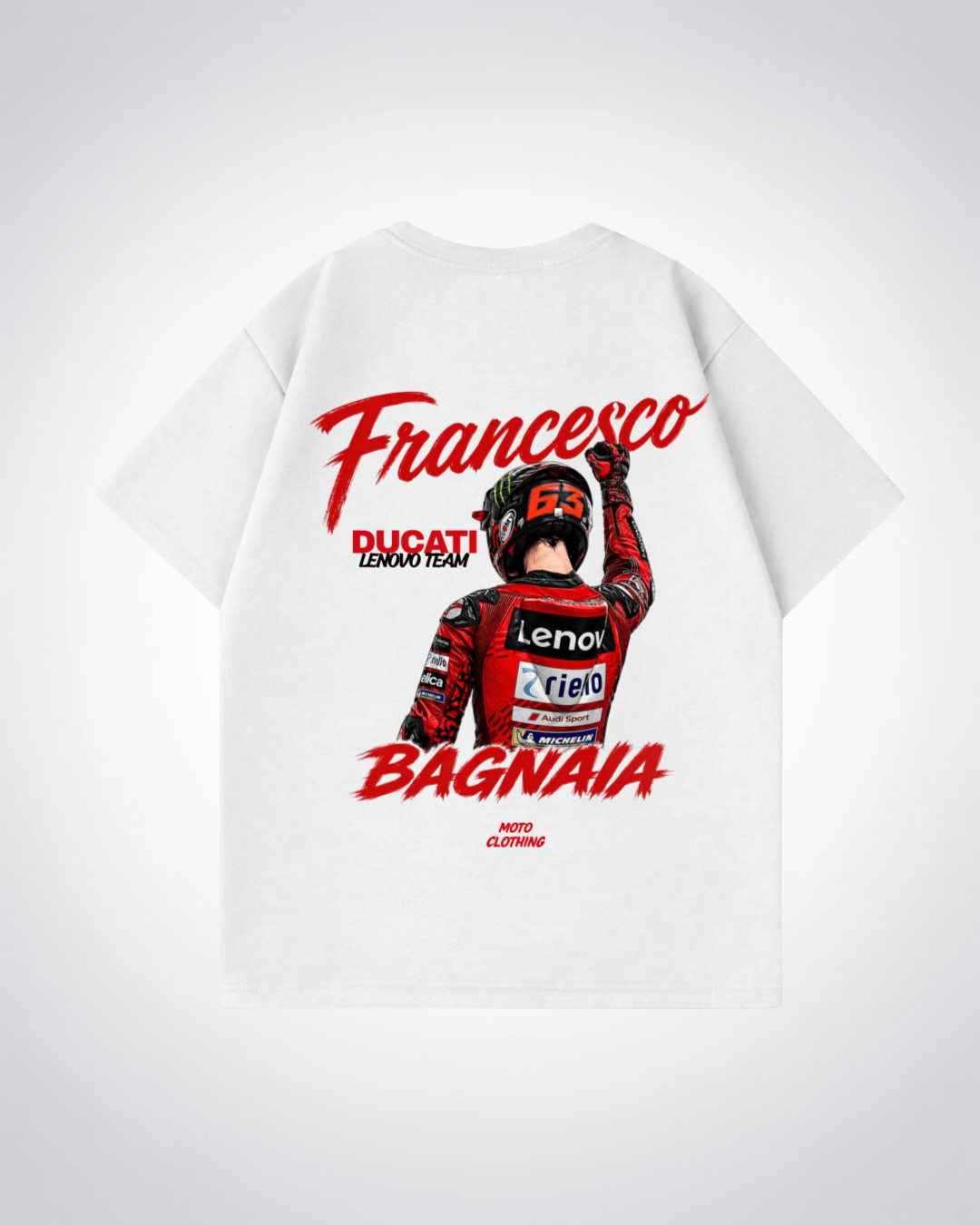 Bagnaia Racing Oversized Shirt - White Back (Designed)