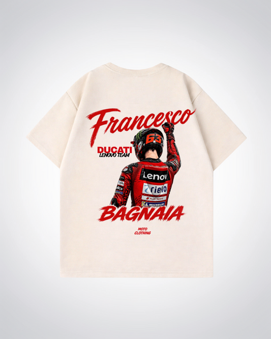 Bagnaia Racing Oversized Shirt - Beige Back (Designed)