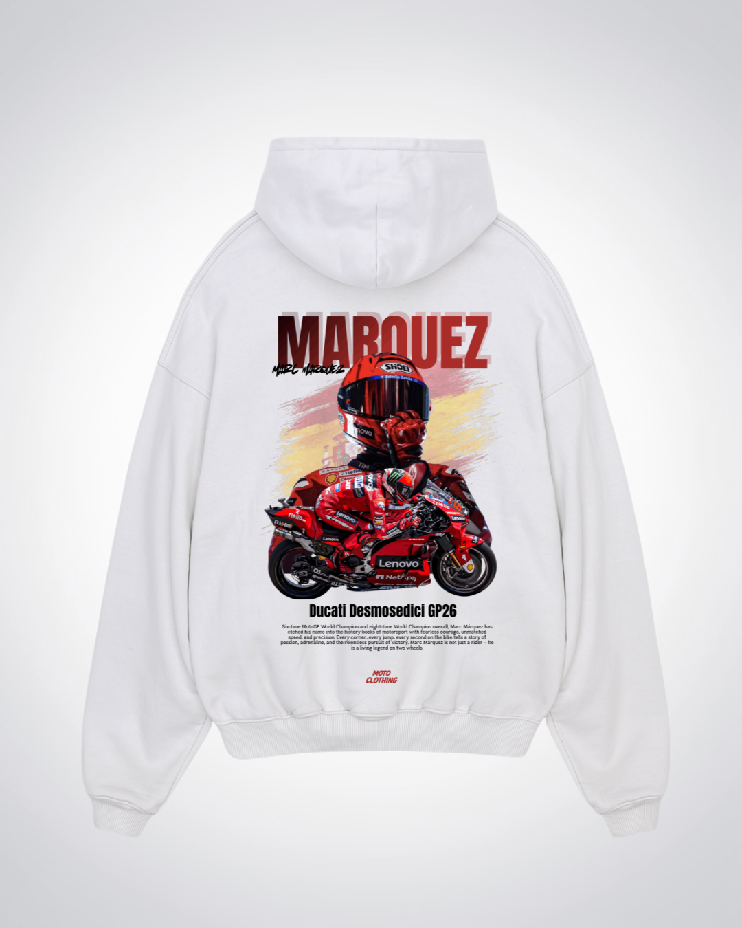 Marquez Oversized Hoodie - White Back (Designed)