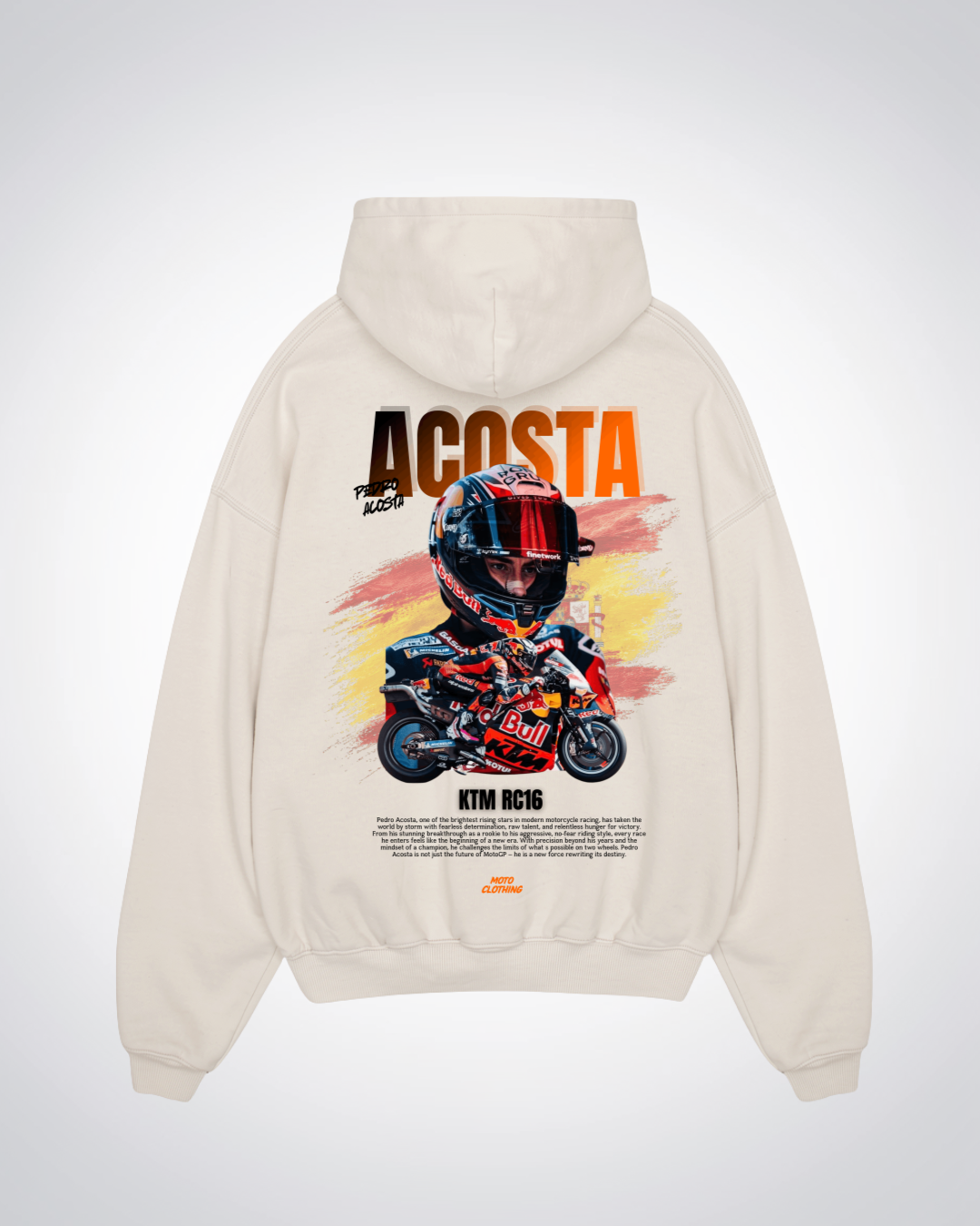 Acosta Oversized Hoodie - Beige Back (Designed)