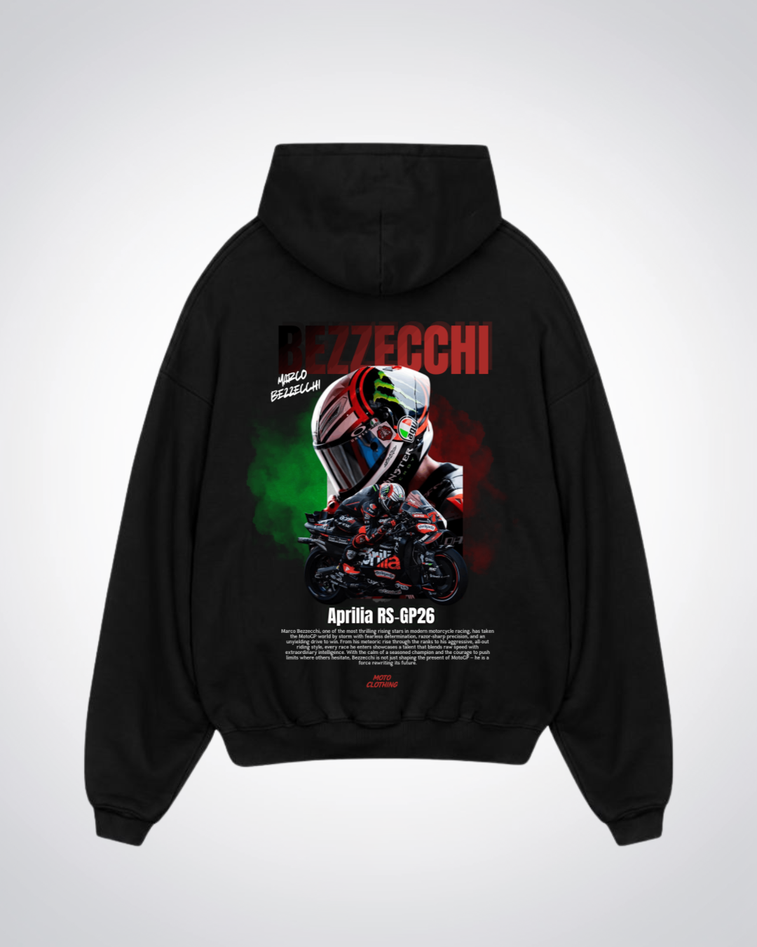 Bezzecchi Oversized Hoodie - Black Back (Designed)