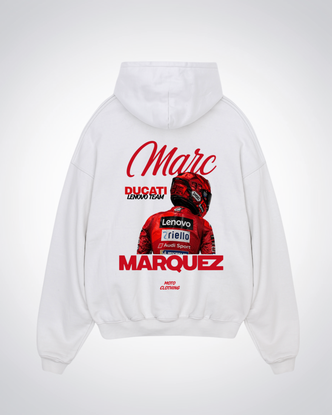 Marquez Oversized Hoodie - White Back (Designed)