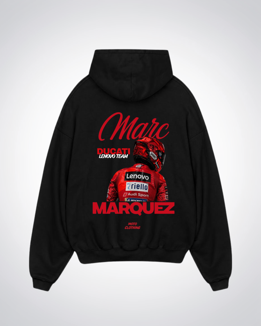 Marquez Oversized Hoodie - Black Back (Designed)