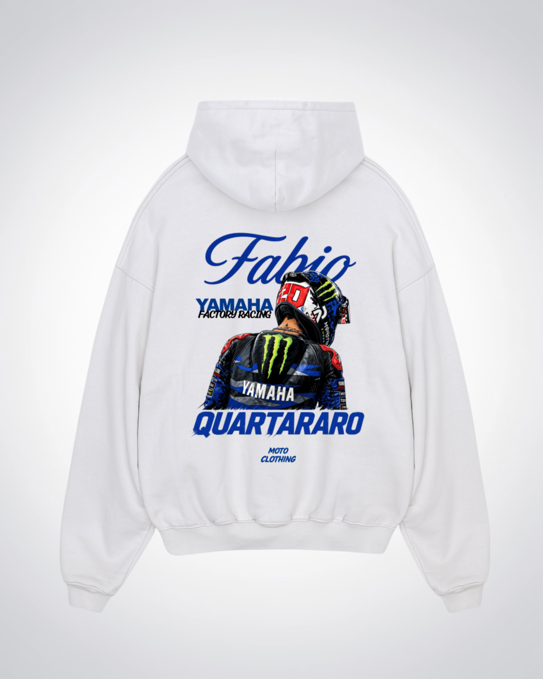 Quartararo Racing Oversized Hoodie - White Back (Designed)