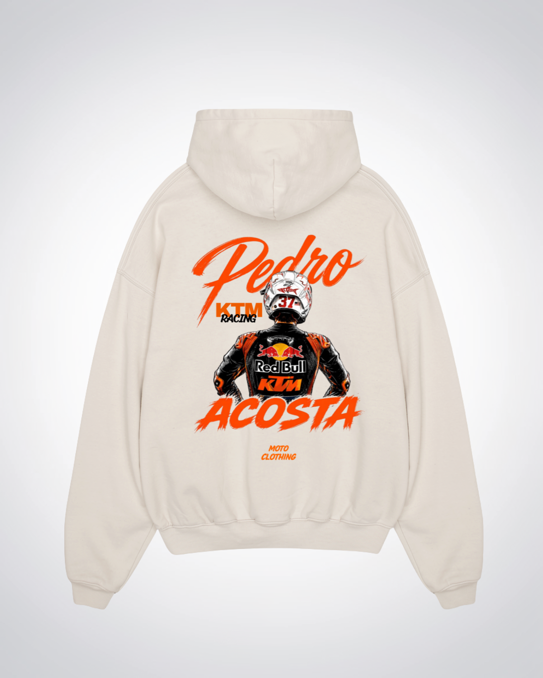 Acosta Racing Oversized Hoodie - Beige Back (Designed)