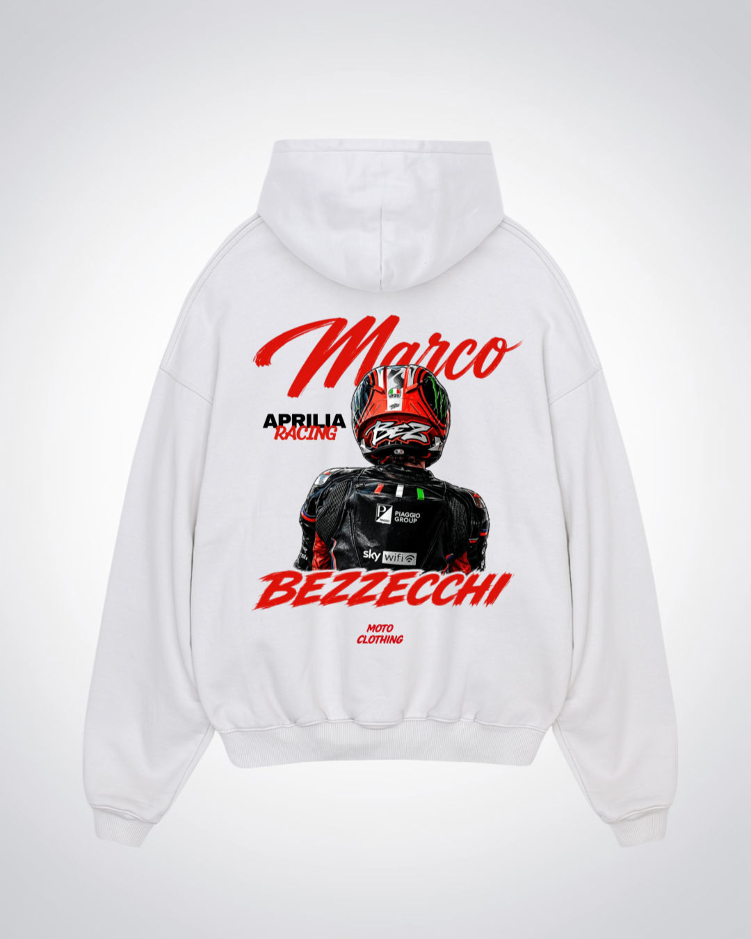 Bezzecchi Racing Oversized Hoodie - White Back (Designed)