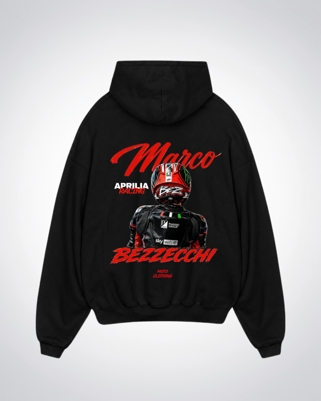 Bezzecchi Racing Oversized Hoodie - Black Back (Designed)