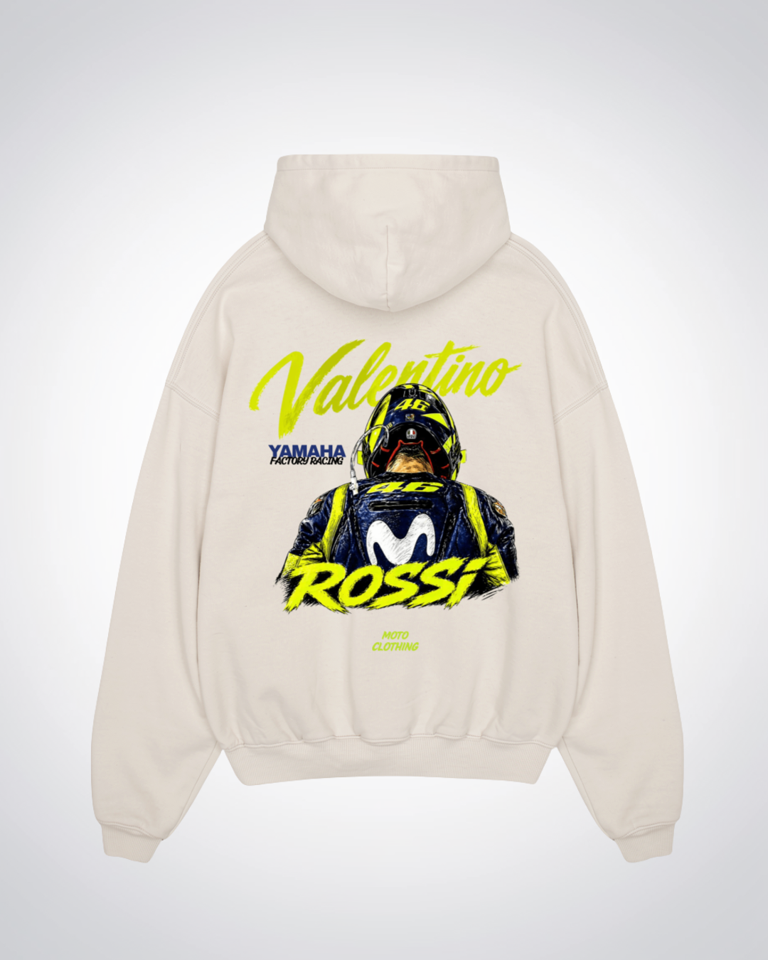  Rossi Racing Oversized Hoodie - Beige Back (Designed)