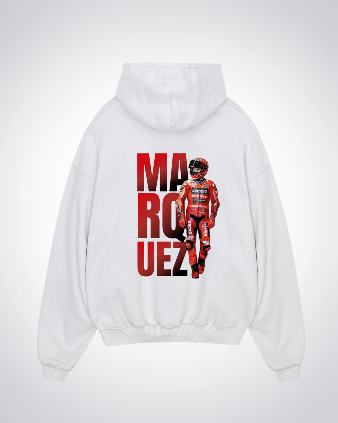 Marquez Oversized Hoodie - White Back (Designed)