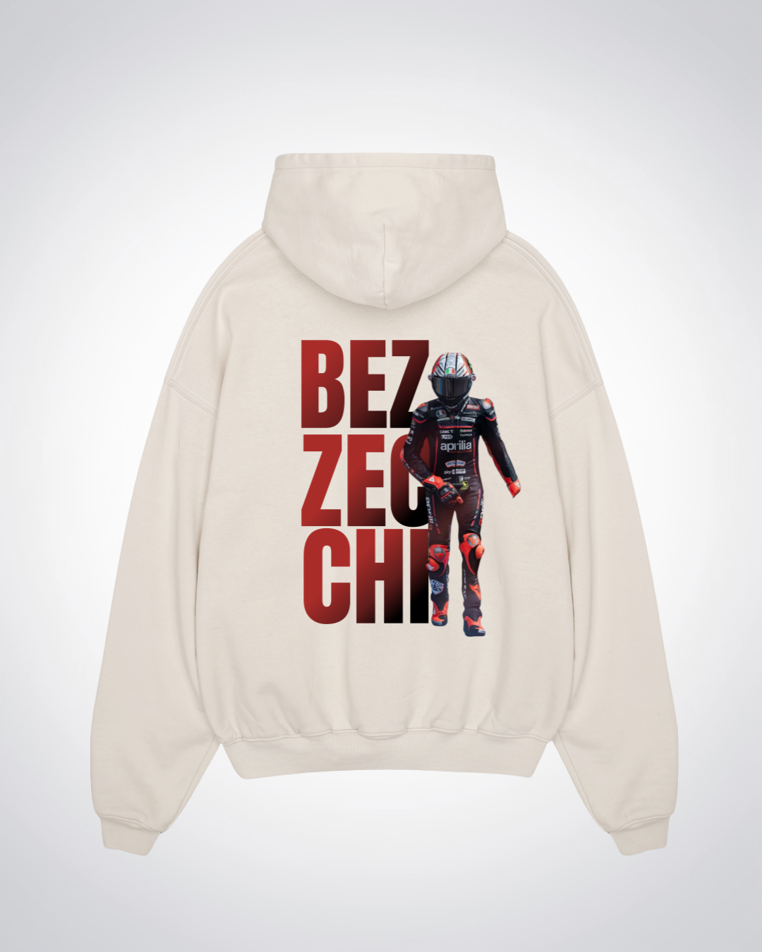 Bezzecchi Oversized Hoodie - Beige Back (Designed)