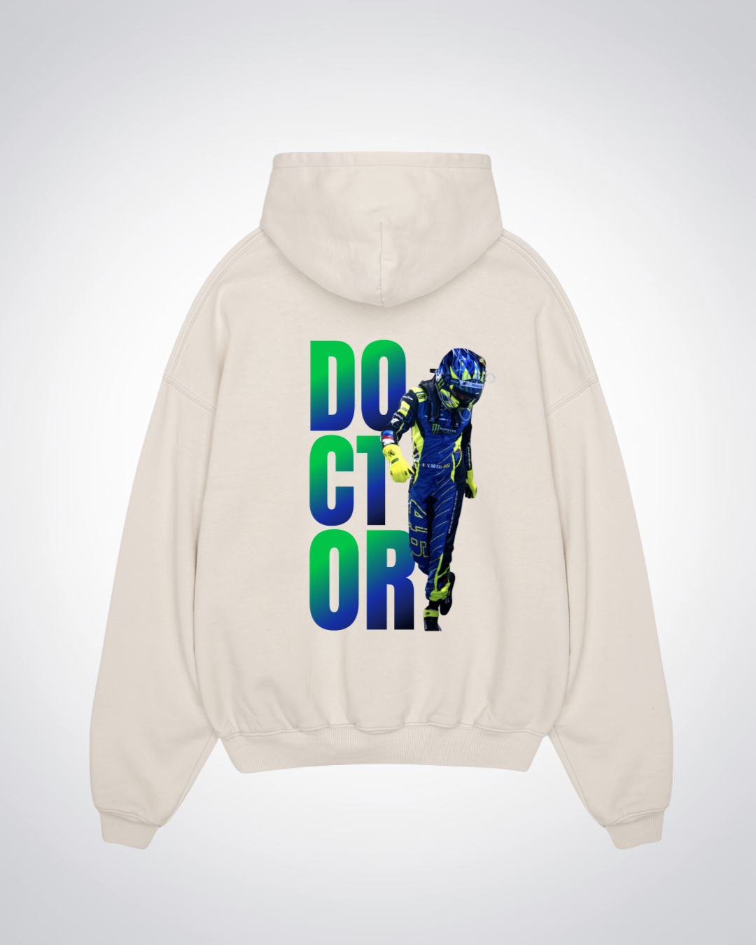 Doctor Oversized Hoodie - Beige Back (Designed)