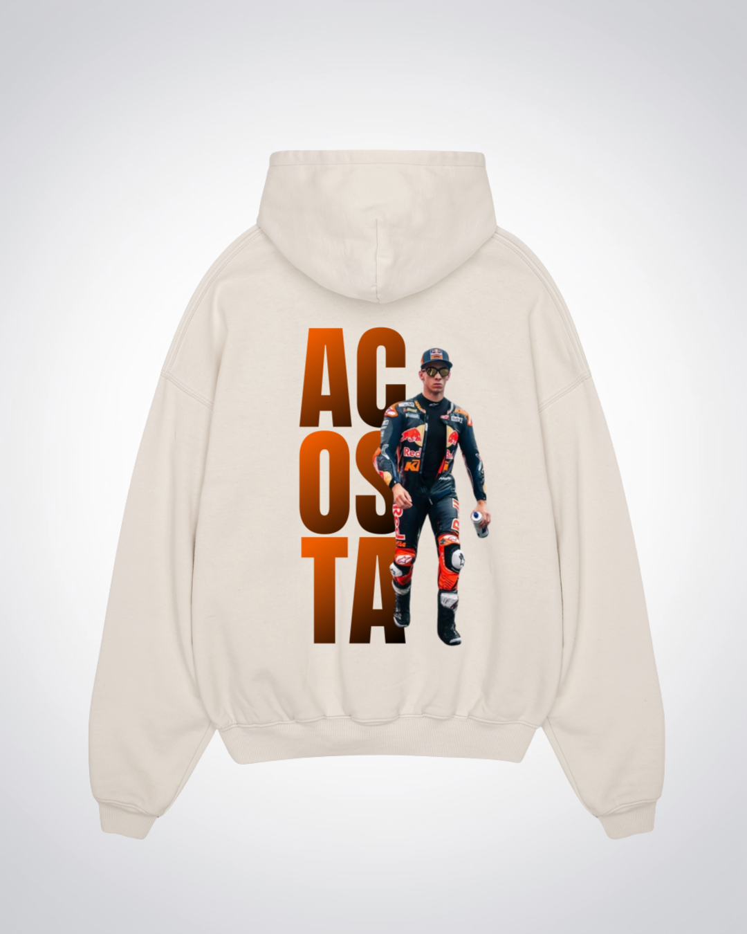 Acosta Oversized Hoodie - Beige Back (Designed)