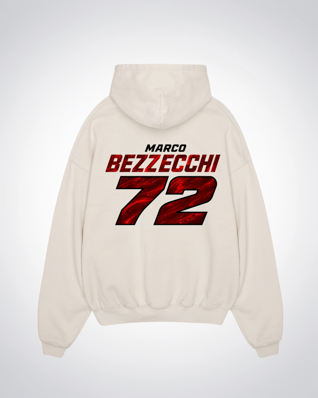 Bezzecchi Trikot Oversized Hoodie - Beige Back (Designed)