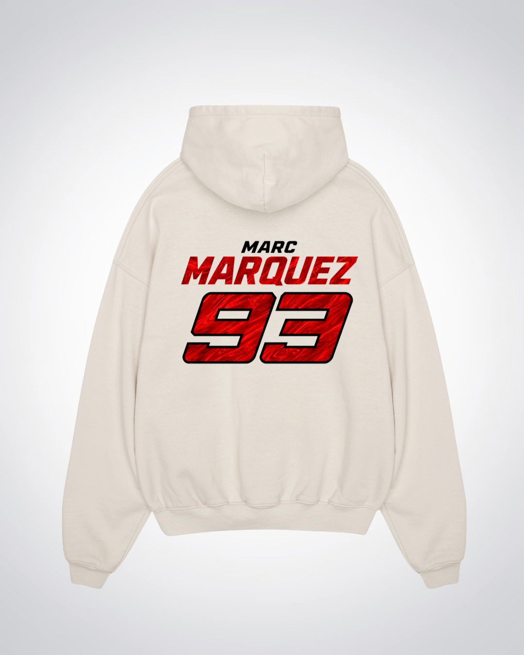 Bezzecchi Trikot Oversized Hoodie - Beige Back (Designed)