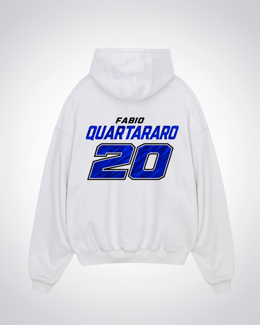 Quartararo Trikot Oversized Hoodie - White Back (Designed)