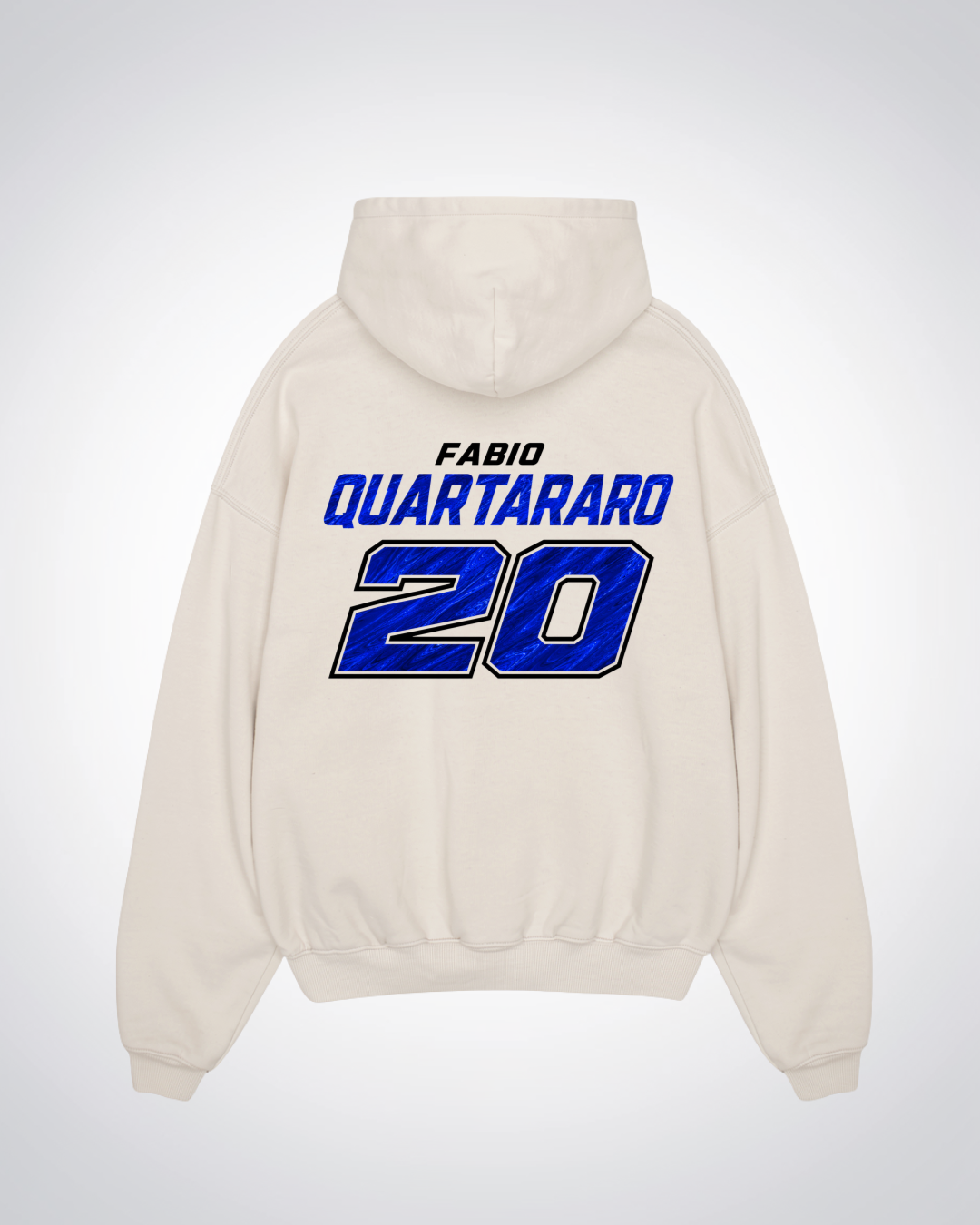 Quartararo Trikot Oversized Hoodie - Beige Back (Designed)