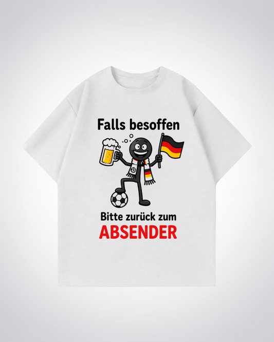Bitte zurück zum Absender Oversized Shirt - White Front (Designed)