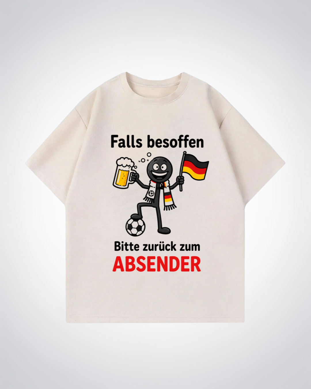 Bitte zurück zum Absender Oversized Shirt - Beige Front (Designed)