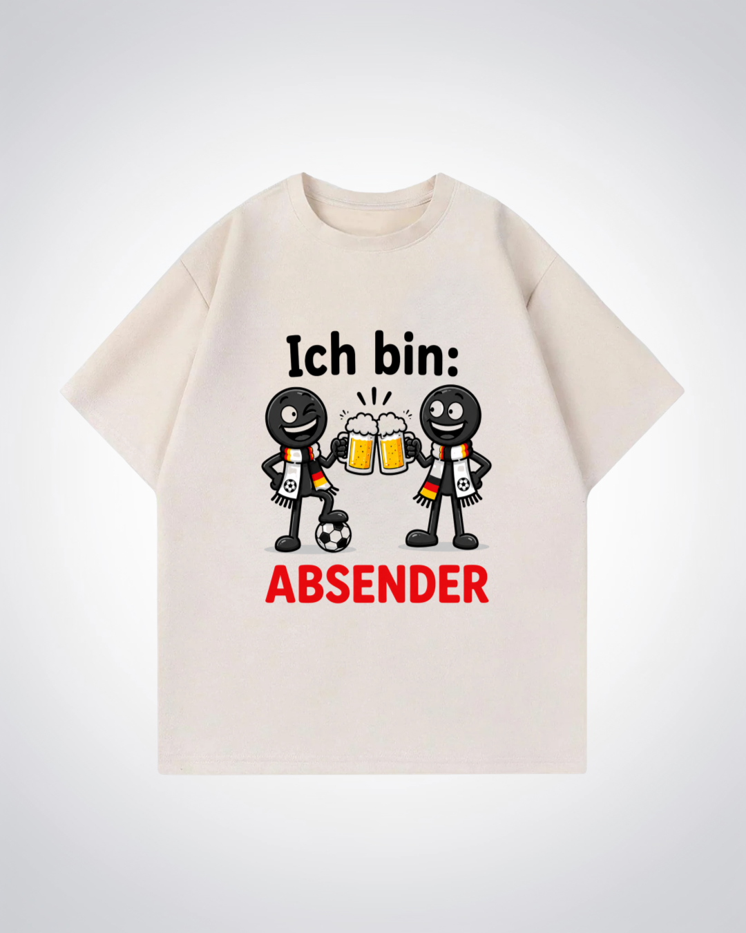 Ich bin Absender Oversized Shirt - Beige Front (Designed)