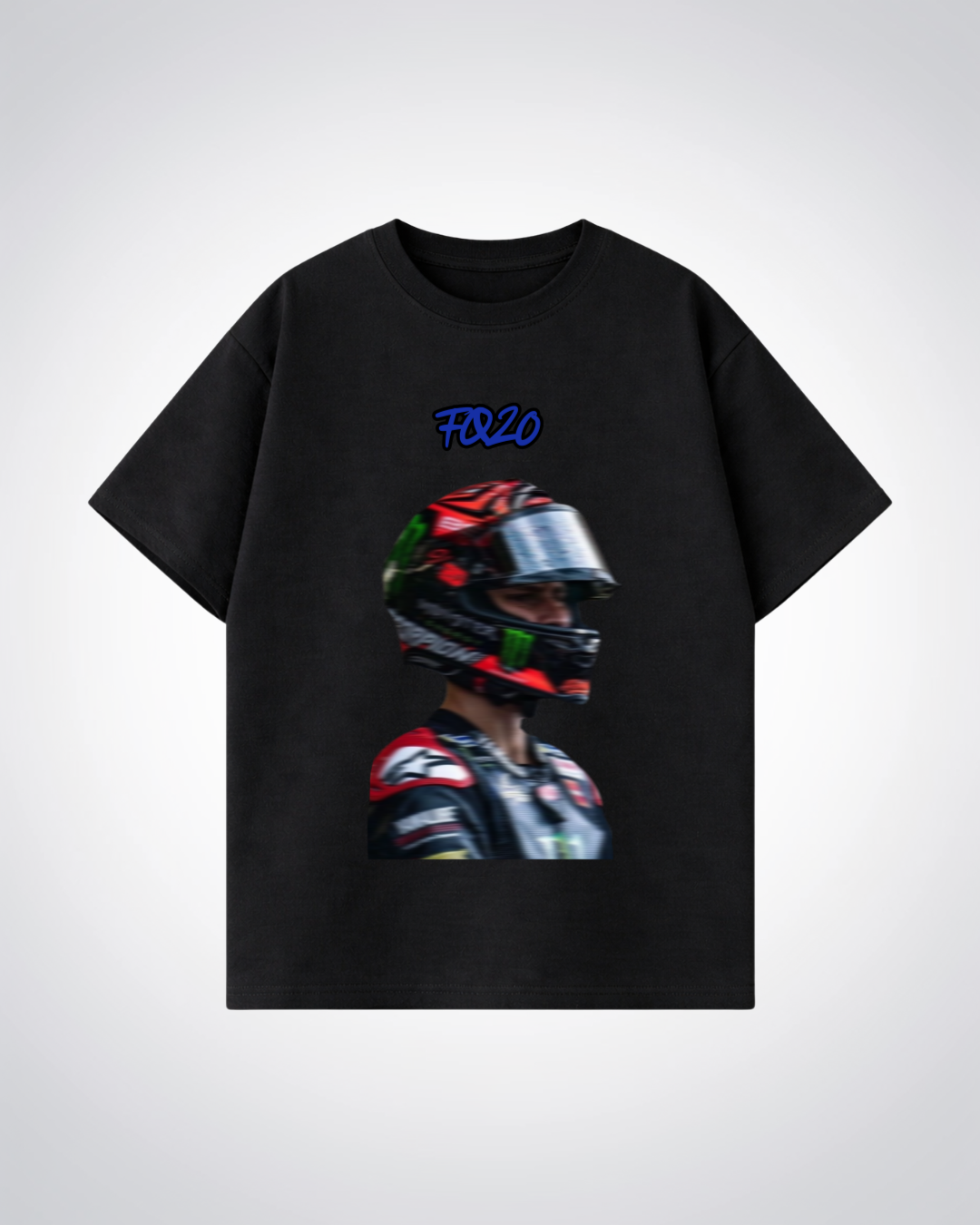 FQ20 Blured Oversized Shirt - Black Front (Designed)