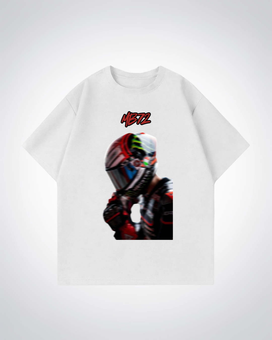 MB72 Blured Oversized Shirt - White Front (Designed)