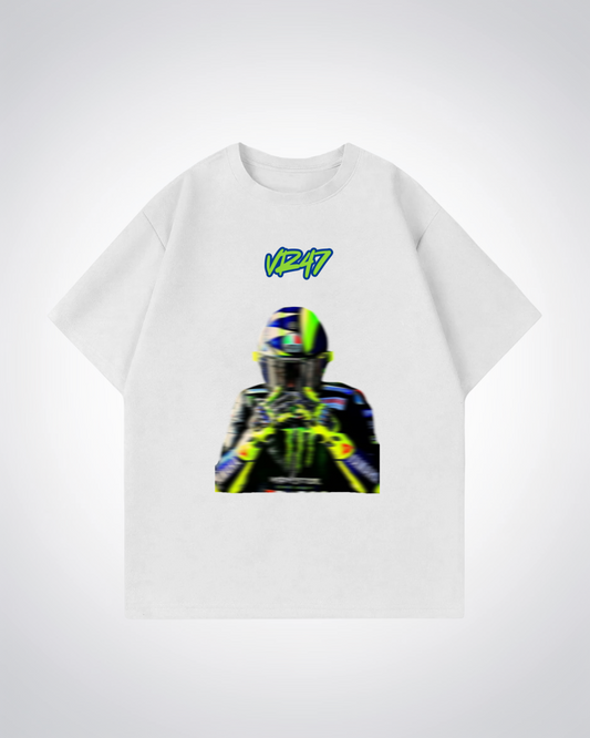 VR47 Blured Oversized Shirt - White Front (Designed)