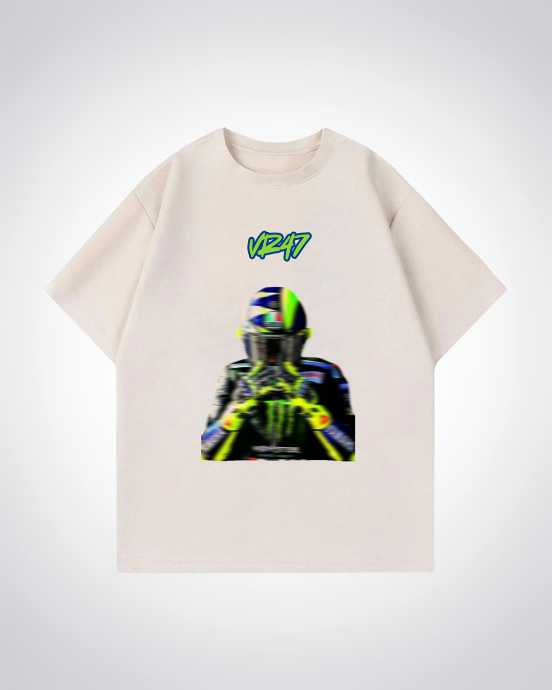 VR47 Blured Oversized Shirt - Beige Front (Designed)