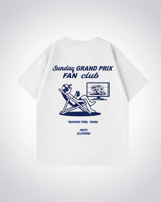 Sunday GP Fan Club Oversized Shirt - White Back (Designed)