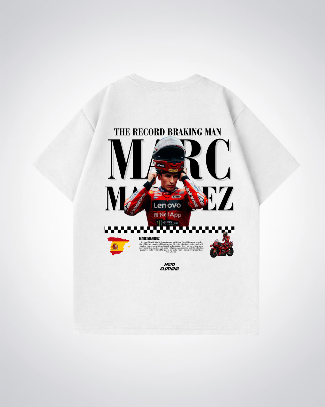 Record Braking Man Oversized Shirt - White Back (Designed)
