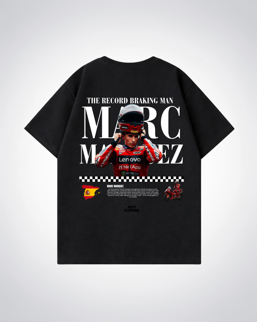 Record Braking Man Oversized Shirt - Black Back (Designed)