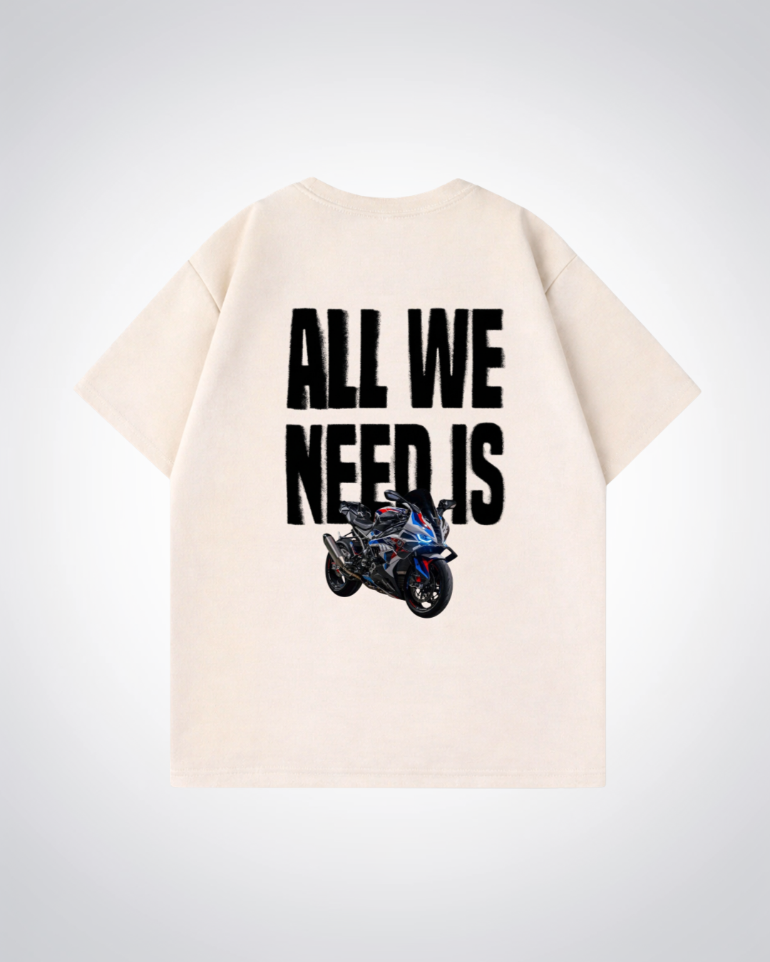 AlL We Need is Oversized Shirt - Beige Back (Designed)