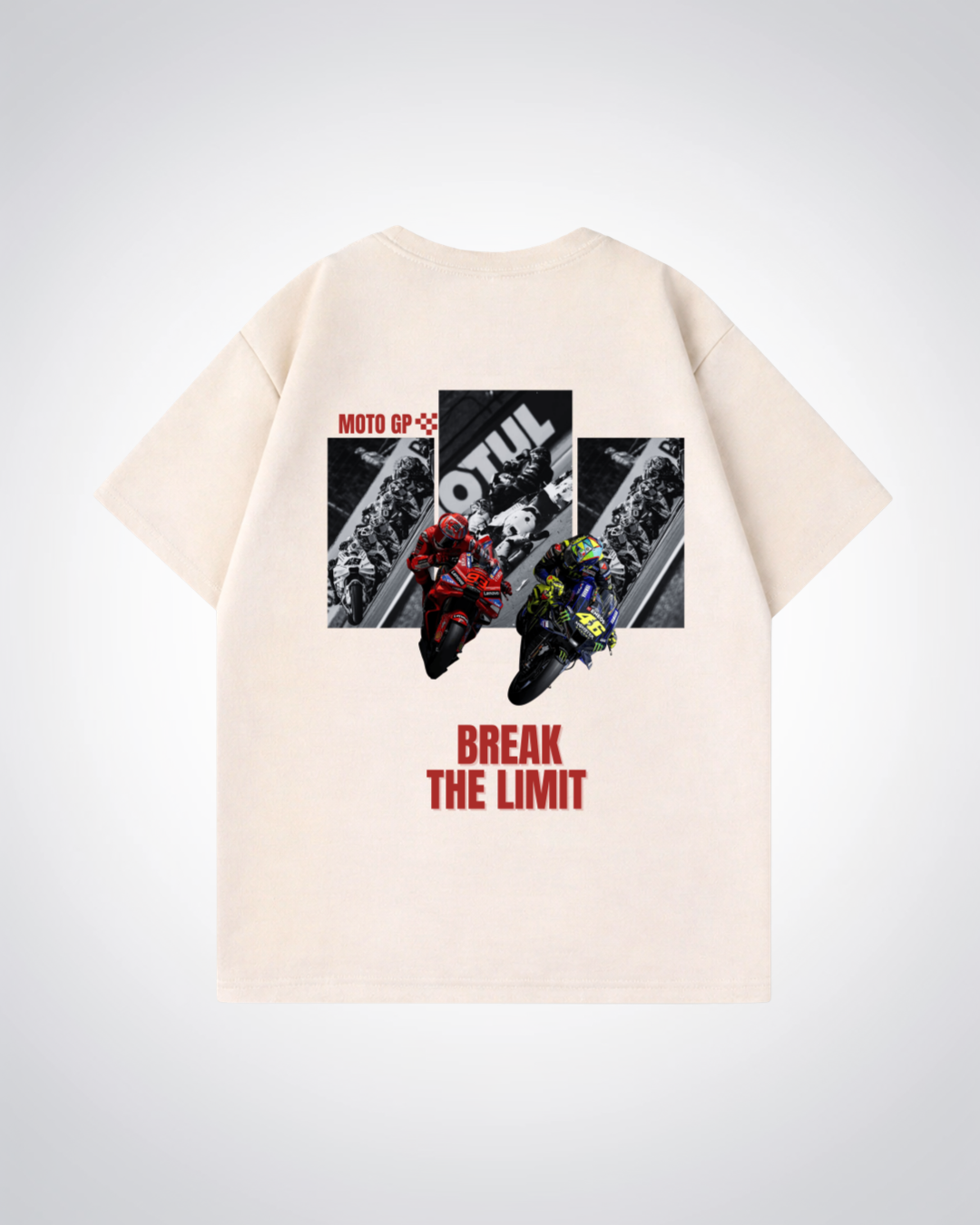 Break the Limit Oversized Shirt - Beige Back (Designed)