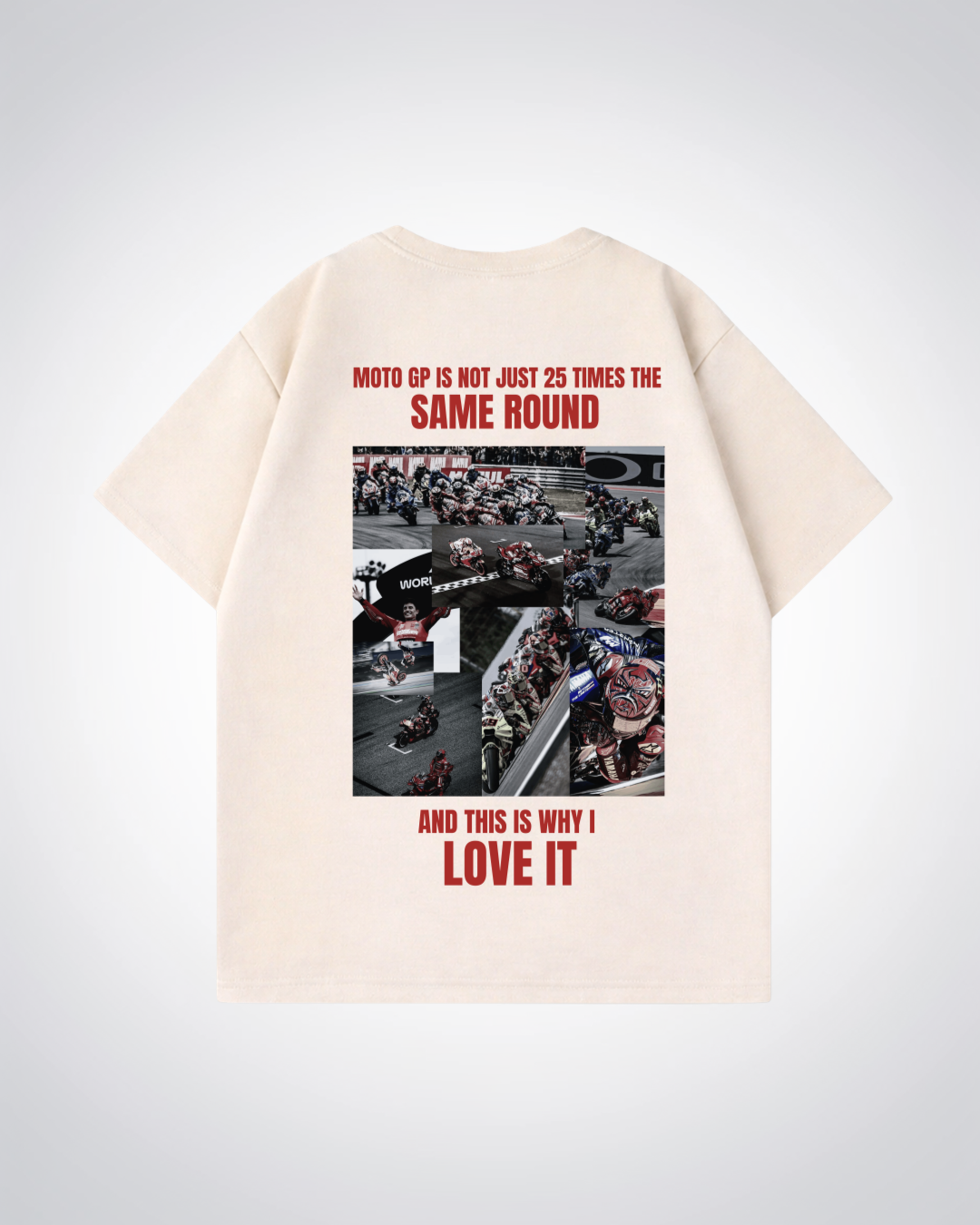 Not Just 25 Times Oversized Shirt - Beige Back (Designed)
