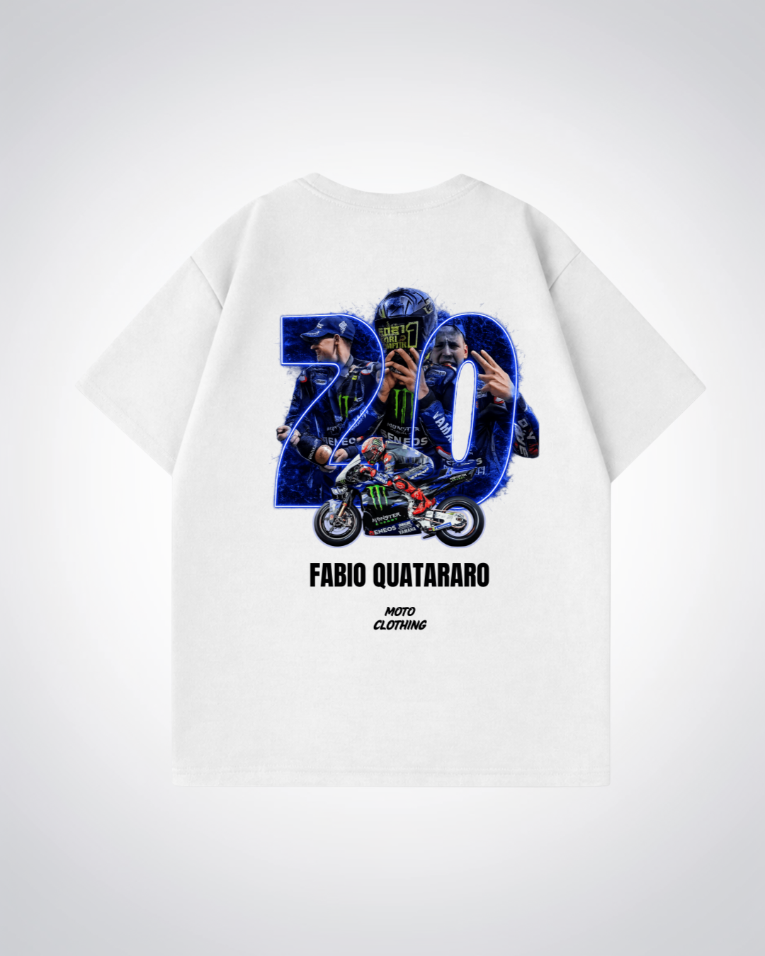 Fabio Quatararo 20 Oversized Shirt - White Back (Designed)