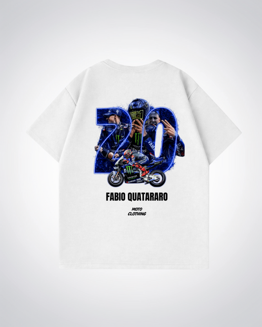 Fabio Quatararo 20 Oversized Shirt - White Back (Designed)