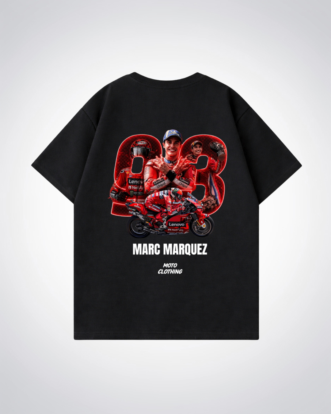 Marc Marquez 93 Oversized Shirt - Black Back (Designed)