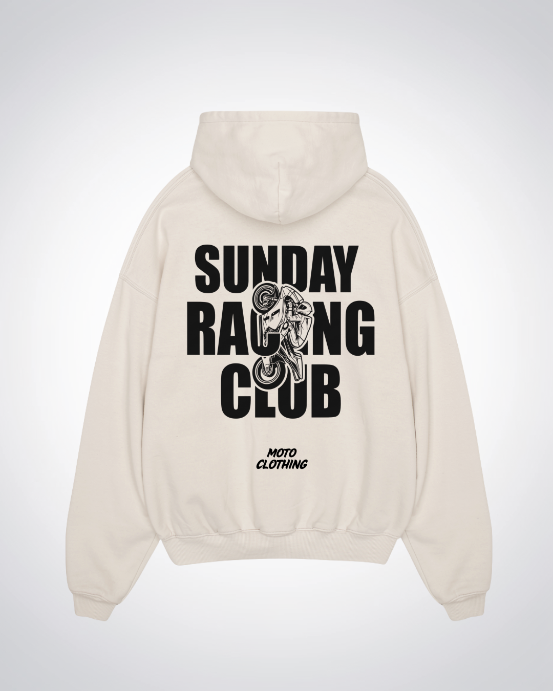 Sunday Racing Club Oversized Hoodie - Beige Back (Designed)