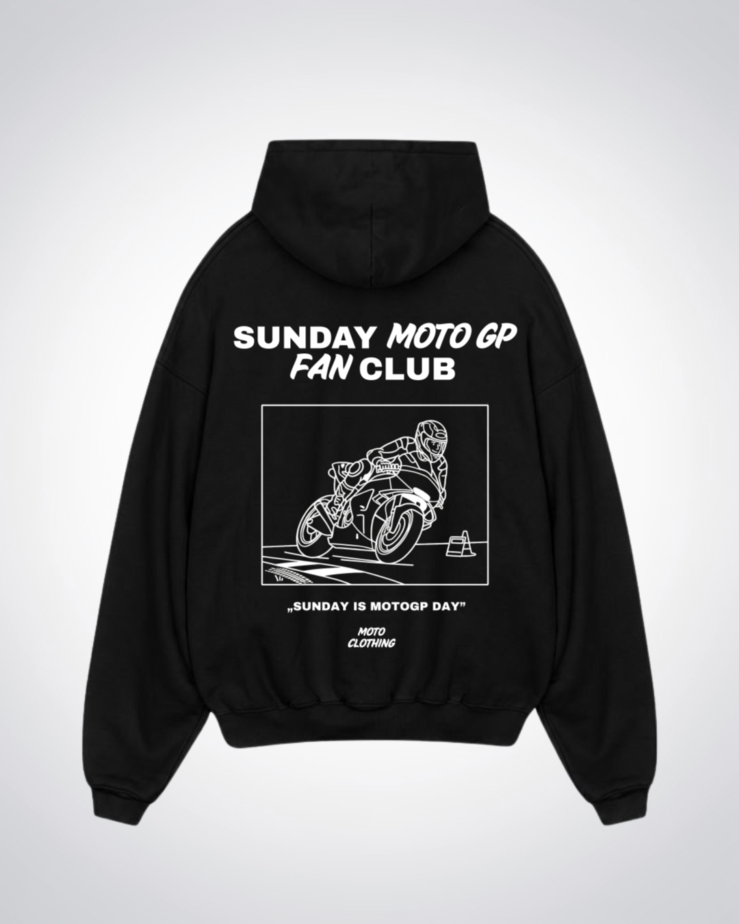 Sunday MotoGP Fan Club Oversized Hoodie - Black Back (Designed)